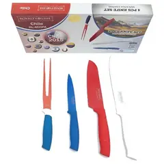GENERICO - Set De 4 Pcs Cuchillos Y Tenedor Antibacterial RL-4COPA