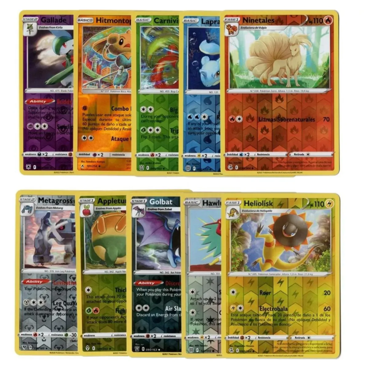 POKEMON - CARTAS POKEMON ORIGINALES 50 FOIL/BRILLANTES SIN REPETIR