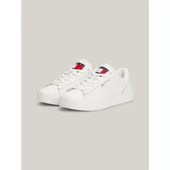 TOMMY HILFIGER - Zapatillas Essential De Cuero Con Logo Blanco