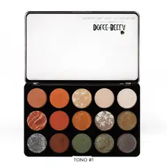 DOLCE BELLA - PALETA DE SOMBRAS 15 COLORES TONO 1