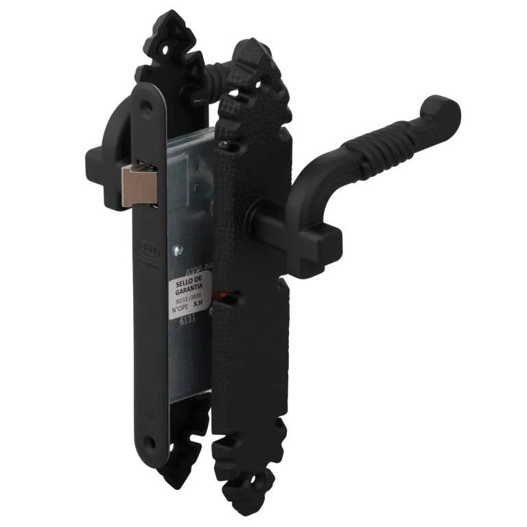 Cerradura Embutida Rustica B40 Libre Paso Negra