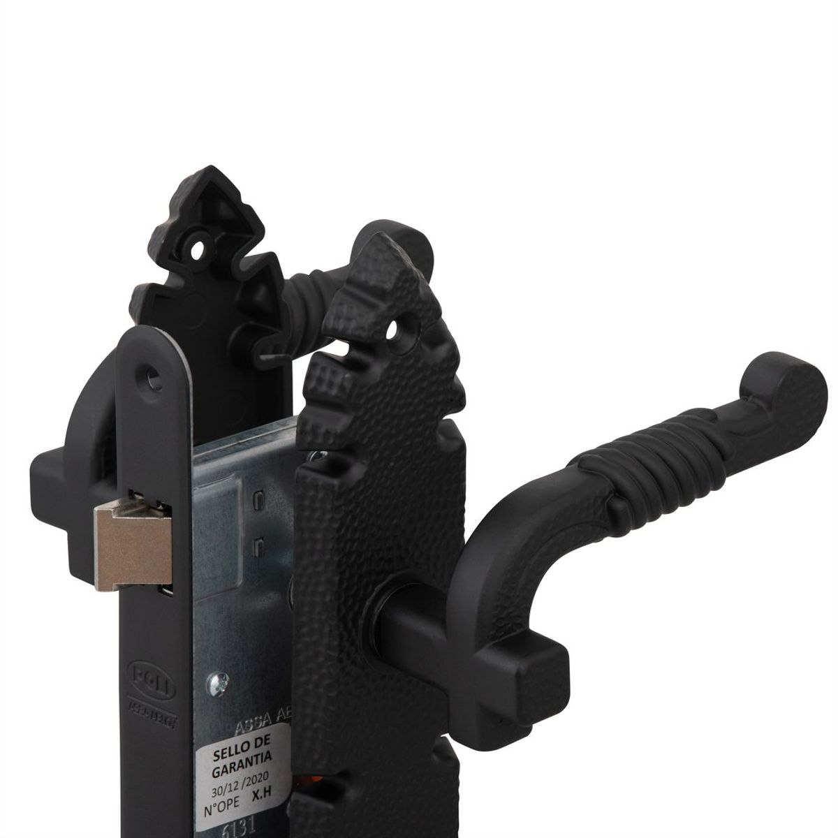 POLI - Cerradura Embutida Poli Rústica B40 Manilla Simple Paso