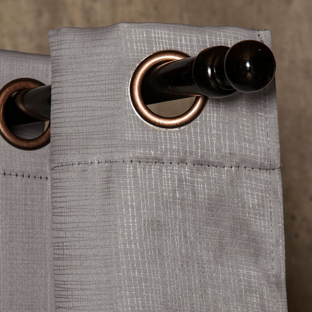 MASEL - Set 2 Cortinas Sun Screen Embosed Gris 140x225