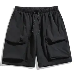 BLWOENS - Pantalones cortos casuales de verano para hombres - Negro