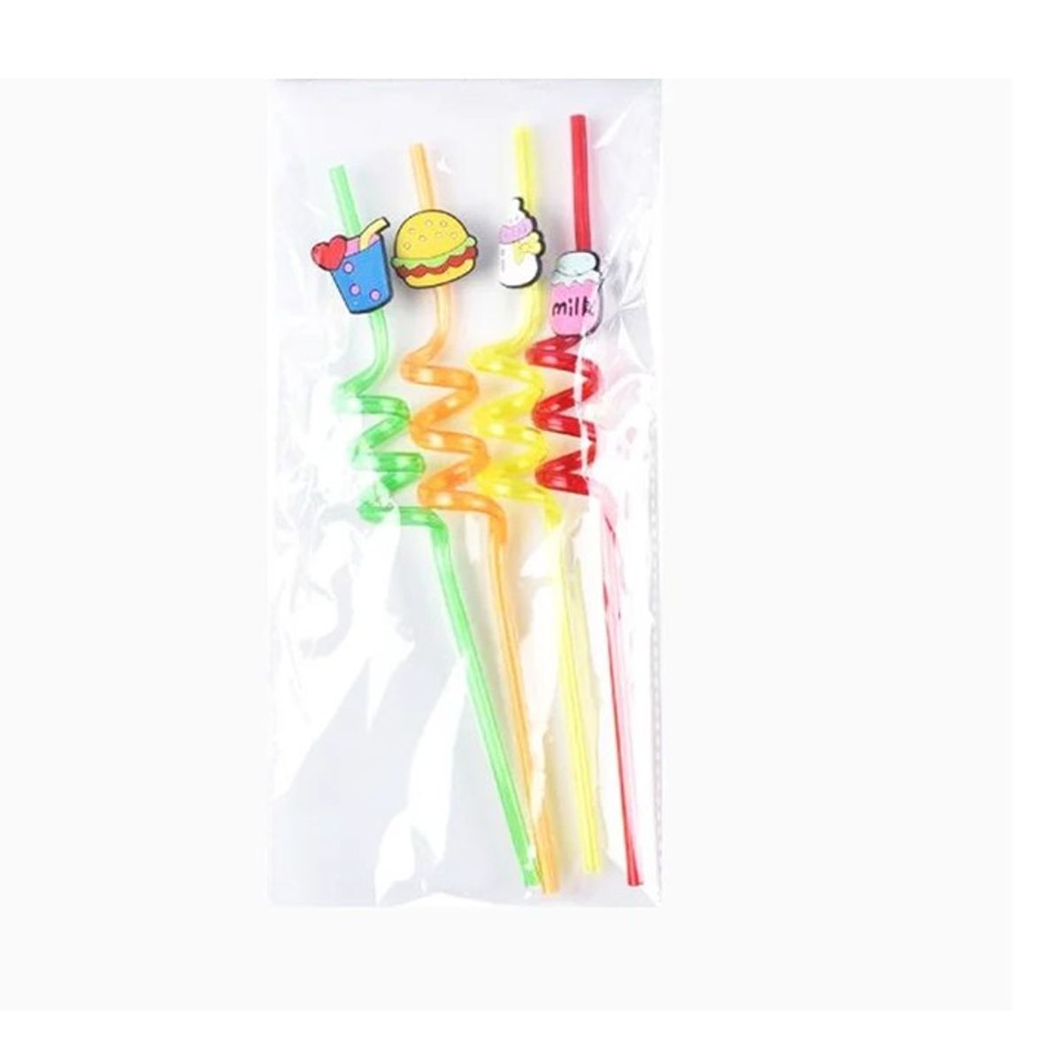 GENERICO - Bombilla Dinosaurio 26cm 4pcs Colores Surtidos