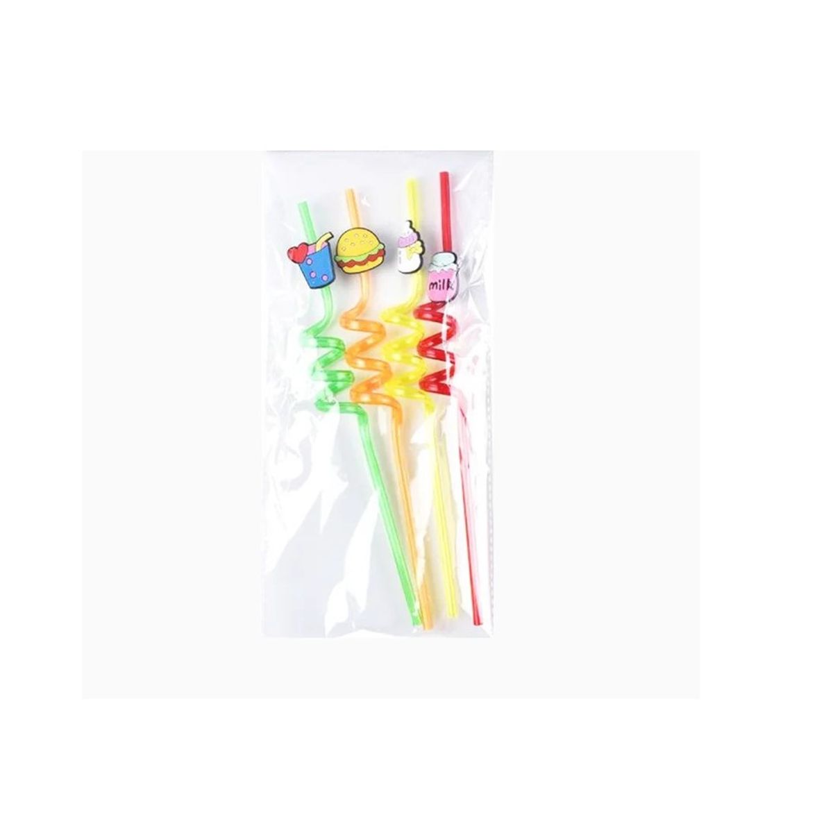 GENERICO - Bombilla Dinosaurio 26cm 4pcs Colores Surtidos