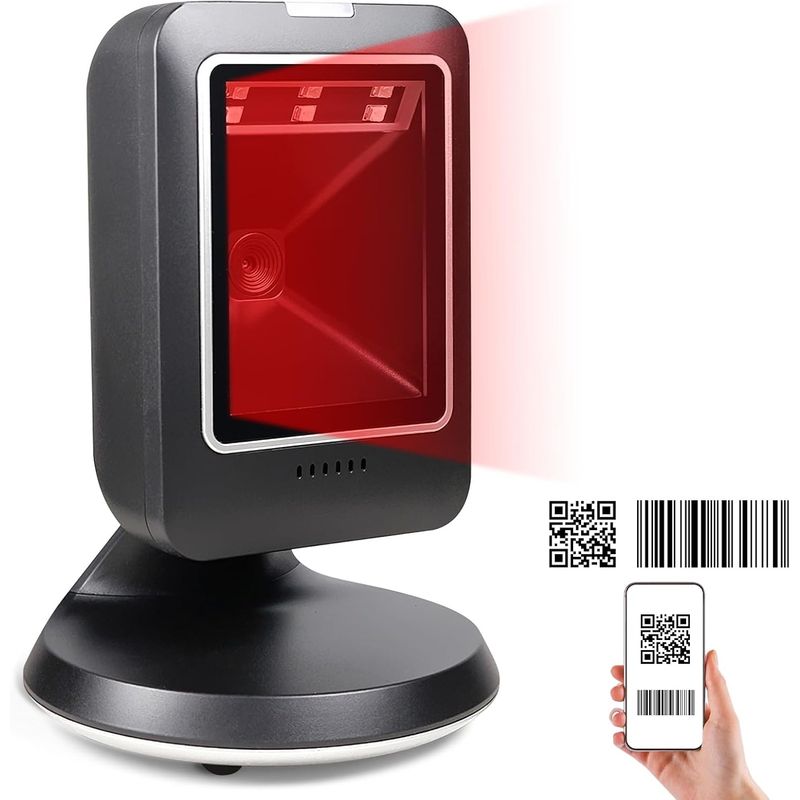 AORISSE - Escáner de código de Barras QR 2D 1D USB con Cable Lector de Código