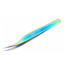 GENERICO - Pack 6 Pinzas Para Pestañas Curva Profesional Color Tornasol