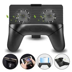 GENERICO - SOPORTE PARA CELULAR TIPO JOYSTICK, 2 VENTILADORES. NEGRO