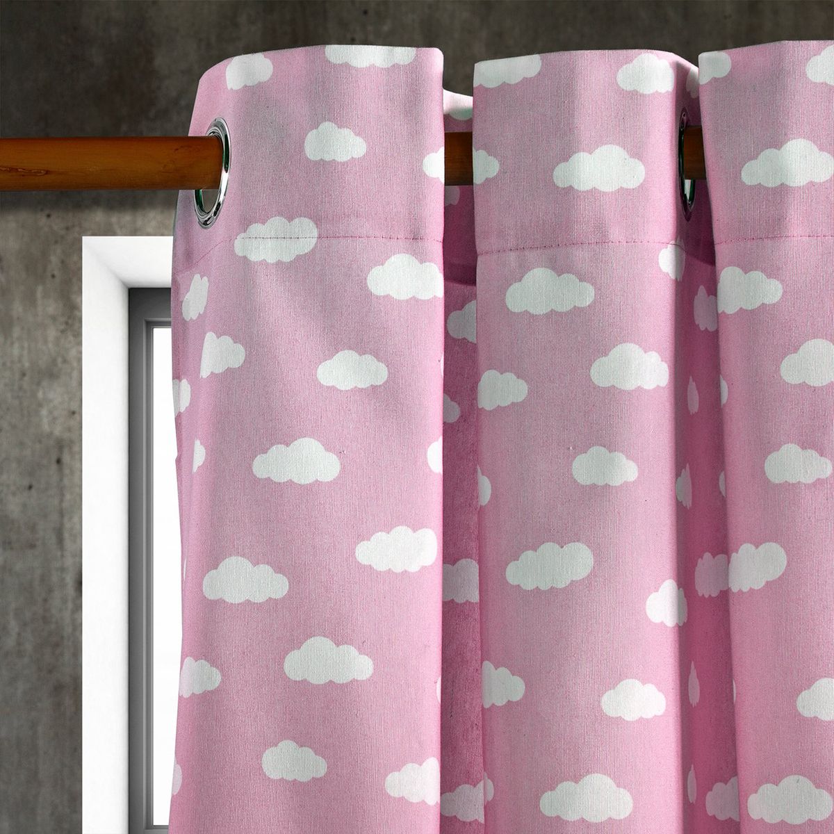 MASEL - Cortina lona española nube rosa 140 x 225