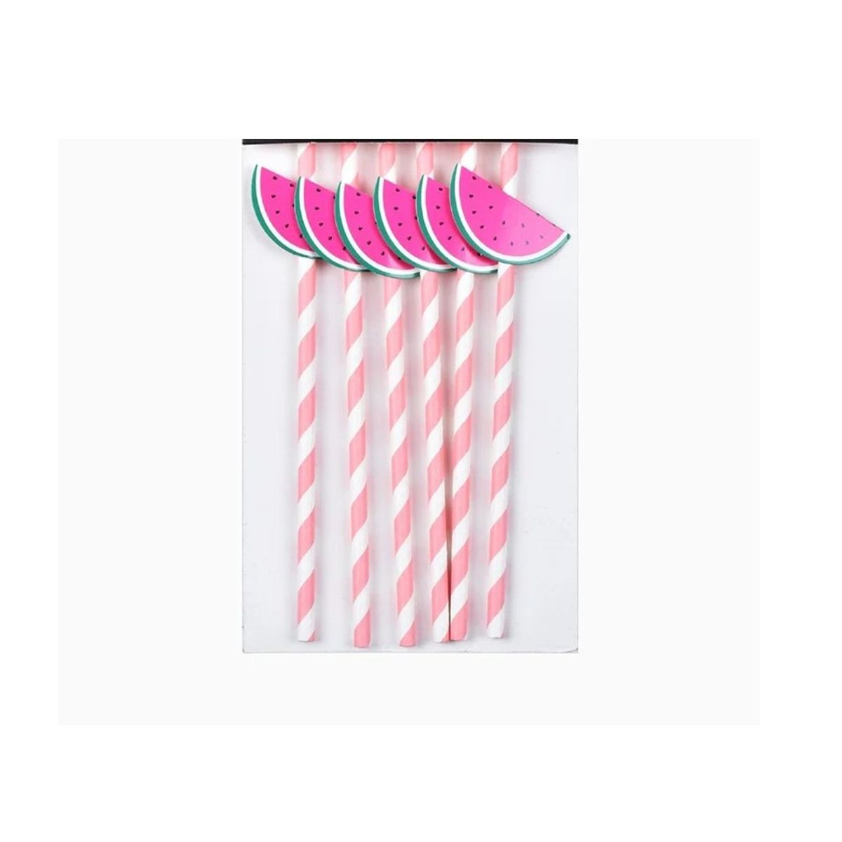 GENERICO - Bombilla Sandía Verde y Rosa 20cm