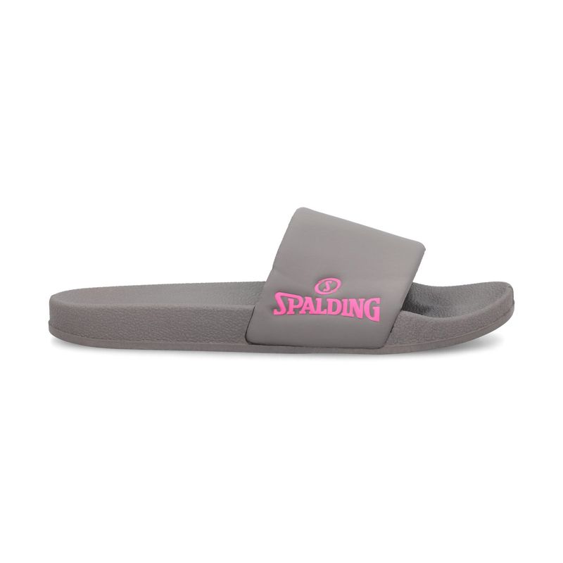 SPALDING - SANDALIA SPALDING JUNIOR GRIS-FUCSIA LOGO ROSA FLUOR