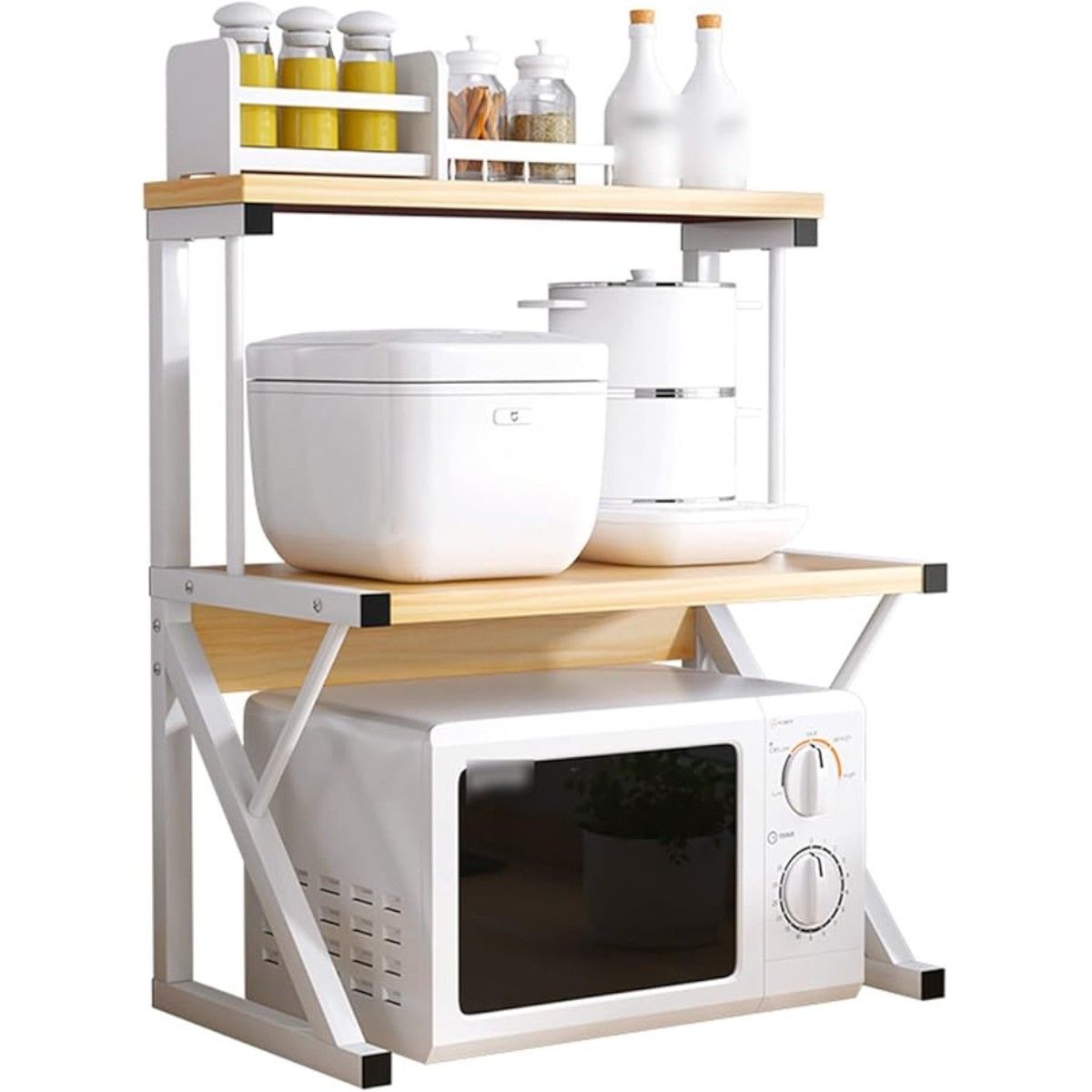 GENERICO - Estante Blanco de almacenamiento 2 Estantes Para cocina versátil