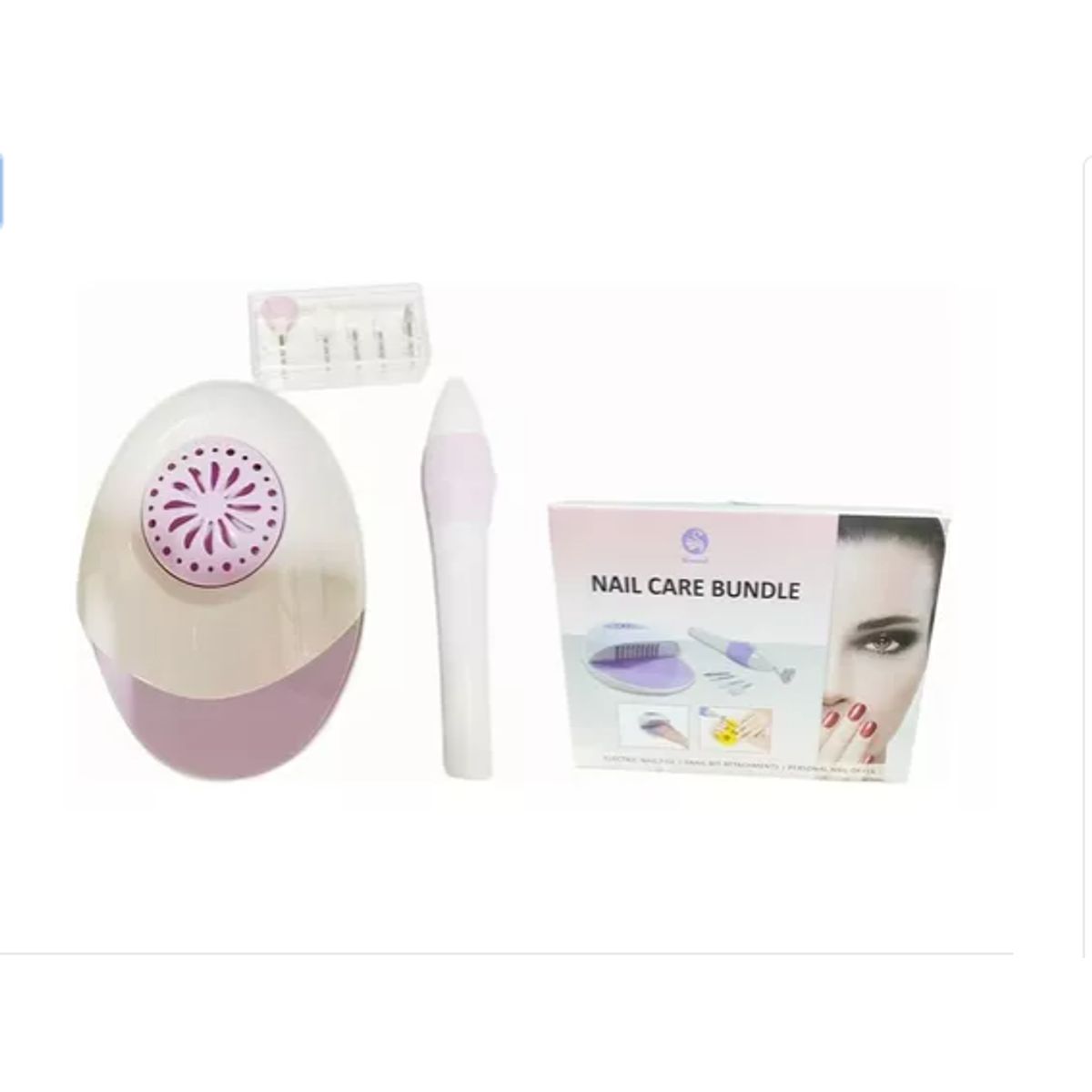 GENERICO - Kit de Cuidado de Uñas Lima Eléctrica + Secador + Accesorios