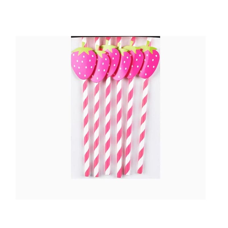 GENERICO - Bombilla Fresa Rosa 20cm
