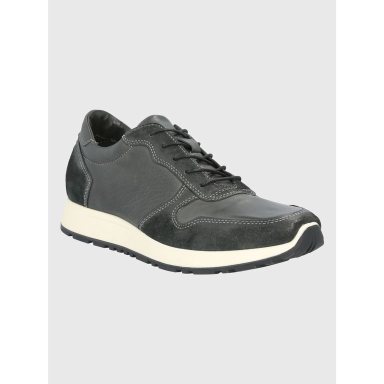Zapatilla Cuero Negro Hombre Paramus