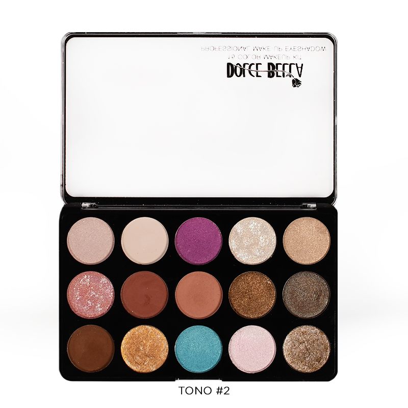 DOLCE BELLA - PALETA DE SOMBRAS 15 COLORES TONO 2 DOLCE BELLA