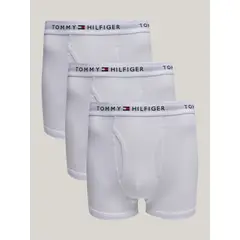 TOMMY HILFIGER - Pack De 3 Calzoncillos Trunk Solid Con Logo Blanco