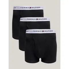 TOMMY HILFIGER - Pack De 3 Calzoncillos Trunk Solid Con Logo Negro