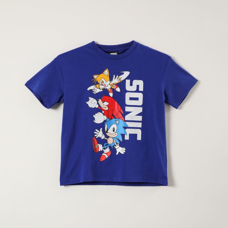 SONIC - Polera Manga Corta Niño Personajes Azul Sonic