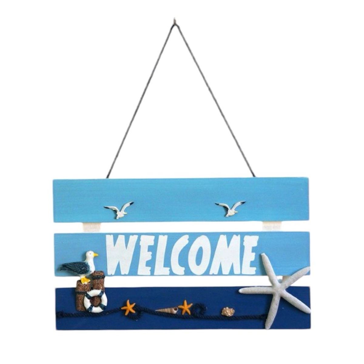GENERICO - Tableros De Bienvenida Colgantes De Madera Estilo Marino 20x8cm