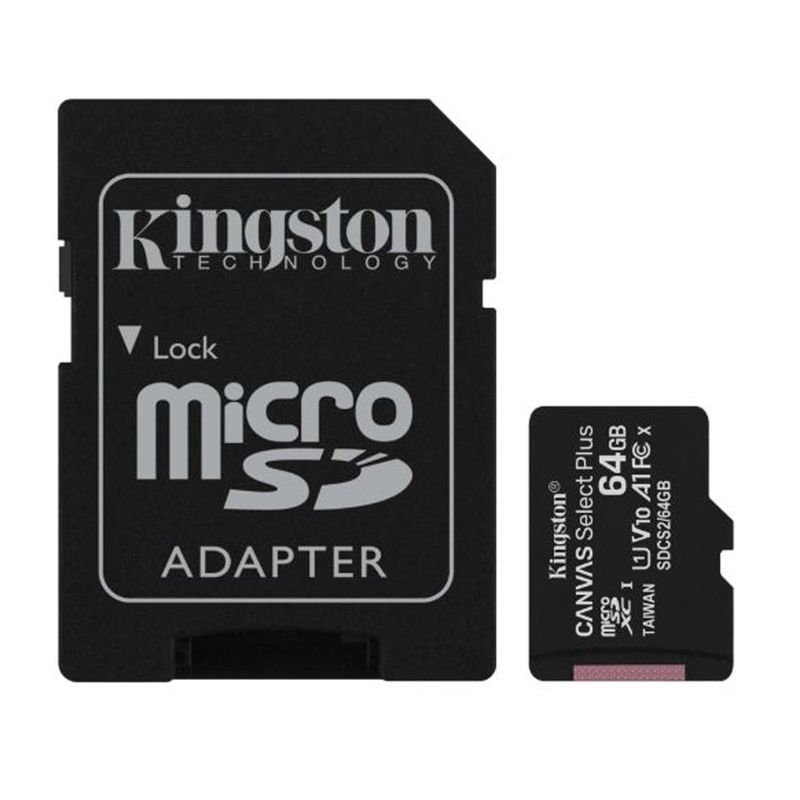 KINGSTON - MEMORIA MICRO SD 64 GB CLASE 10+ADAPTADOR, KINGSTON