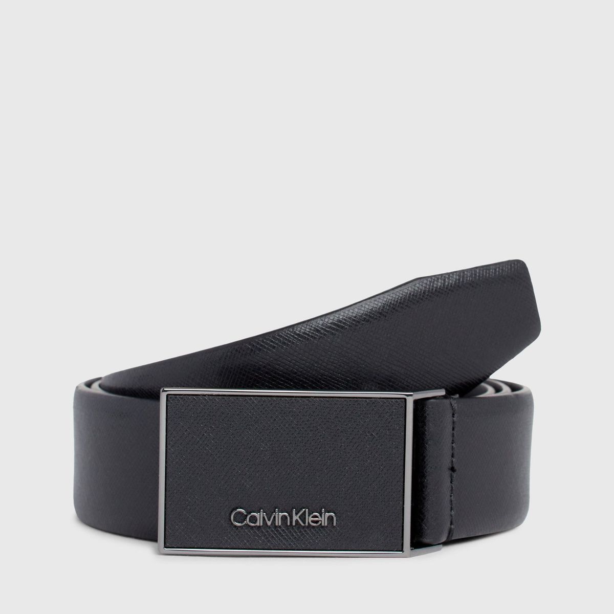 CALVIN KLEIN - Cinturón Leather Inlay Plaque 35M Negro Calvin Klein