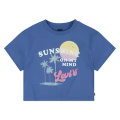 LEVIS - Polera Niña Crop Manga Corta Celeste