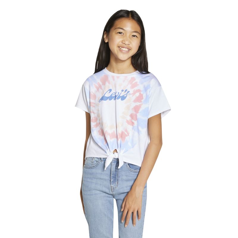 LEVIS - Polera Niña Crop Manga Corta Rosada Levis