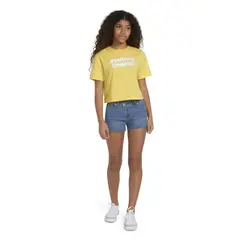 LEVIS - Polera Niña Crop Manga Corta Amarilla