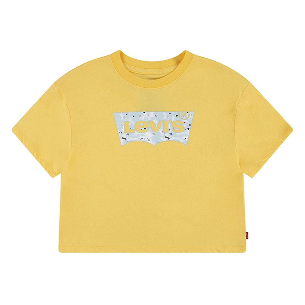LEVIS - Polera Niña Crop Manga Corta Amarilla Levis