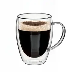 GENERICO - Tazas doble vidrio taza cafe espresso taza doble fondo 300ml