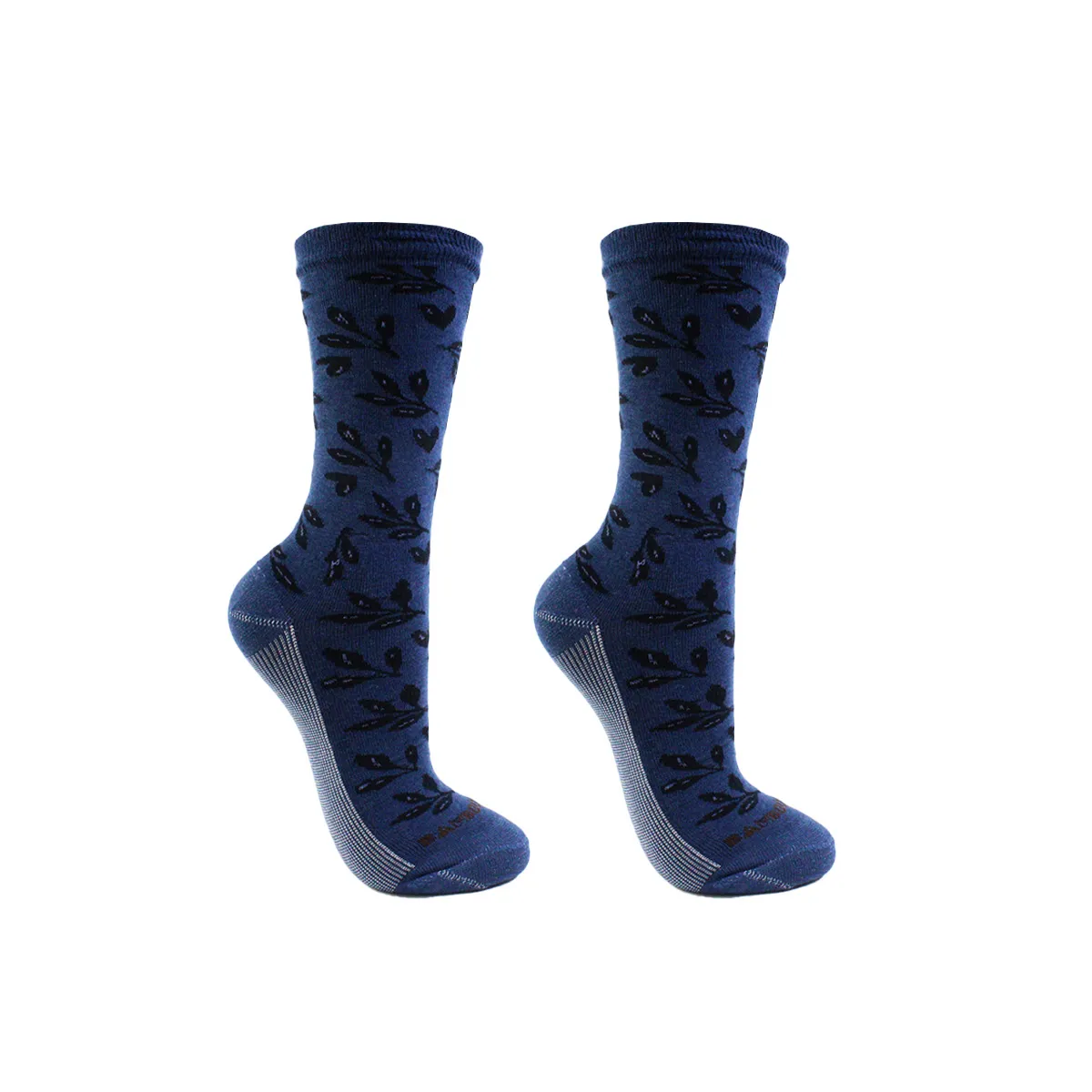 MONARCH - 2 Pares Calcetín Cobre + Bamboo Flores Largo 3/4 Azul