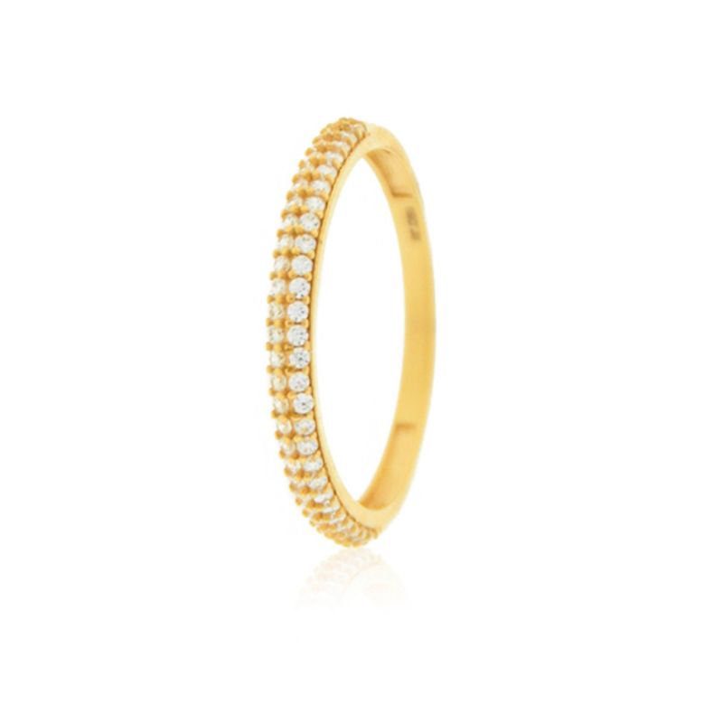 JB JOYAS BARON - Anillo Compromiso de Oro 18Kt Medio Cintillo Circon