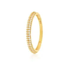 JB JOYAS BARON - Anillo Compromiso de Oro 18Kt Medio Cintillo Circon