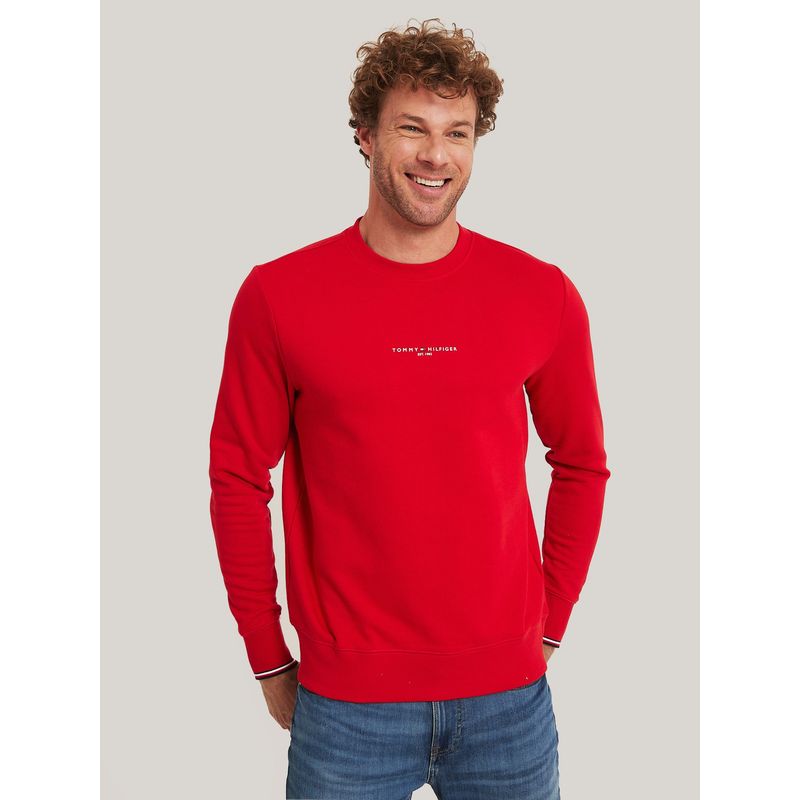 TOMMY HILFIGER - Polerón Con Logo Tipped Rojo Tommy Hilfiger.
