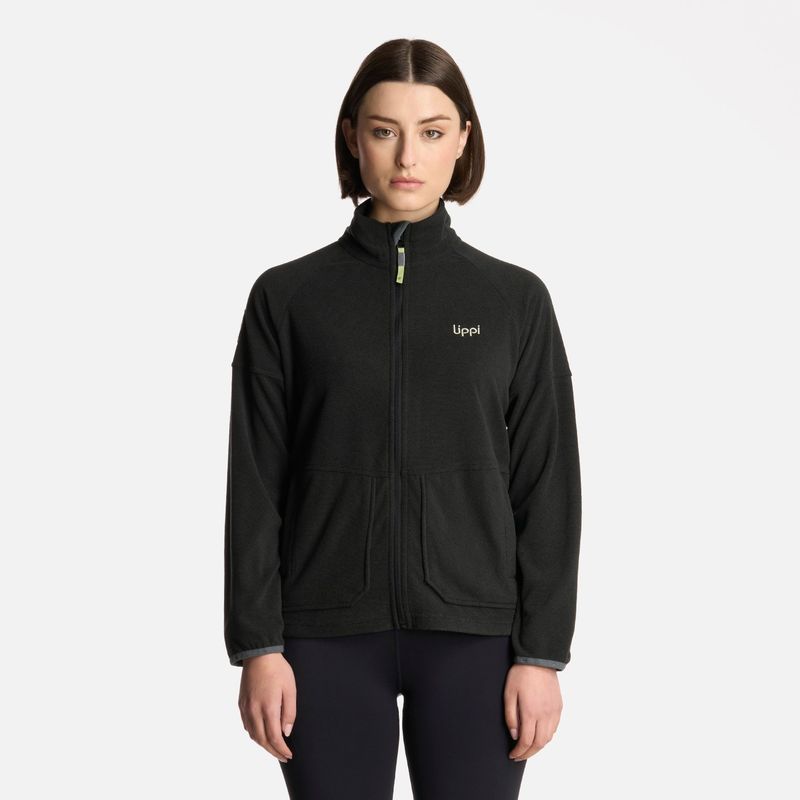 LIPPI - Polerón Mujer Stripes Nano-F Full Zip Negro Lippi