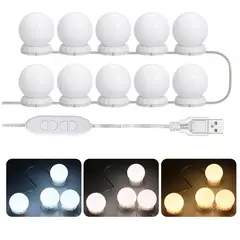 OEM - Set De 10 Luces Led Ampolletas Para Espejos Usb