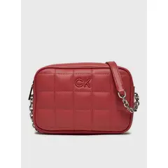 CALVIN KLEIN - Bandolera Square Quilt Rojo