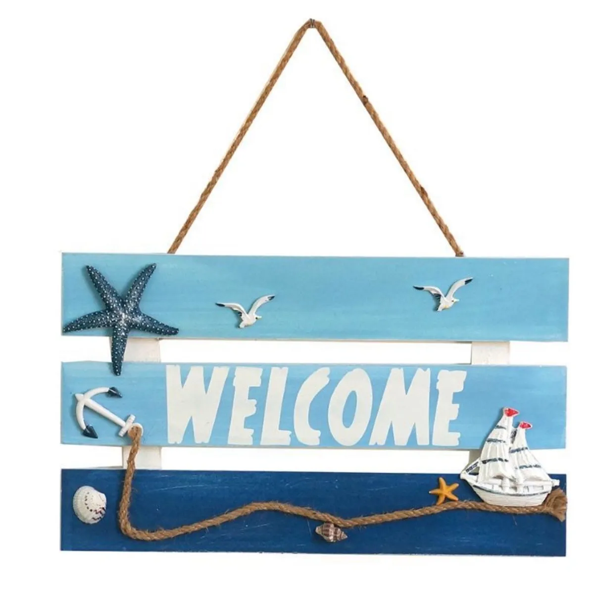 GENERICO - Tableros De Bienvenida Colgantes De Madera Estilo Marino 20x8cm