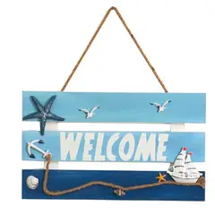 GENERICO - Tableros De Bienvenida Colgantes De Madera Estilo Marino 20x8cm