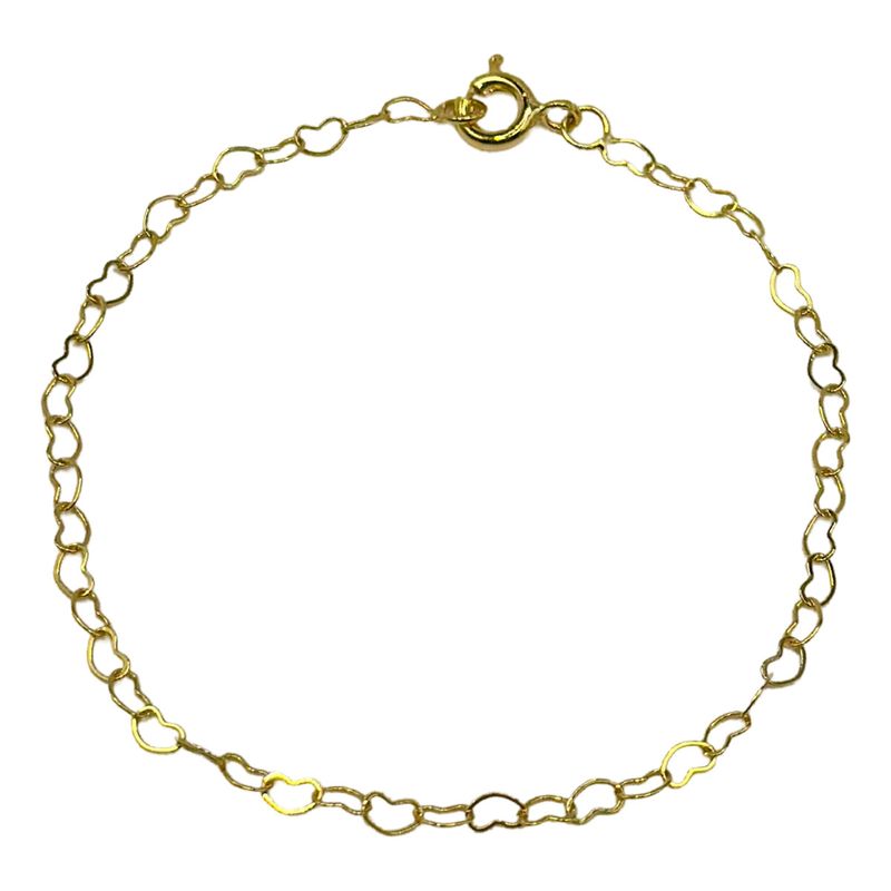 GENERICO - Pulsera Juvenil Corazones Calados Enchapada Oro 24 Kl + Caja