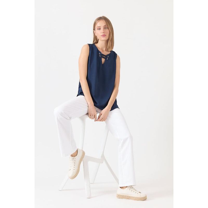 PRIVILEGE - Blusa azul marino sin mangas PRIVILEGE - Azul Marino
