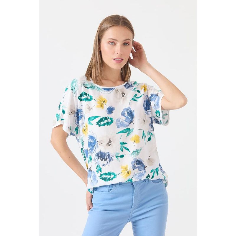 PRIVILEGE - Blusa blanca estampada - Blanco
