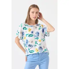 PRIVILEGE - Blusa blanca estampada - Blanco