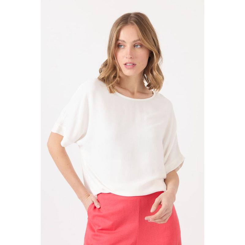 PRIVILEGE - Blusa blanca manga corta PRIVILEGE - Blanco