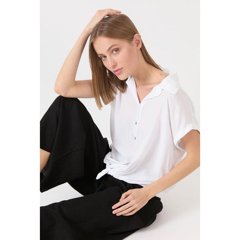 PRIVILEGE - Blusa blanca manga corta PRIVILEGE - Blanco