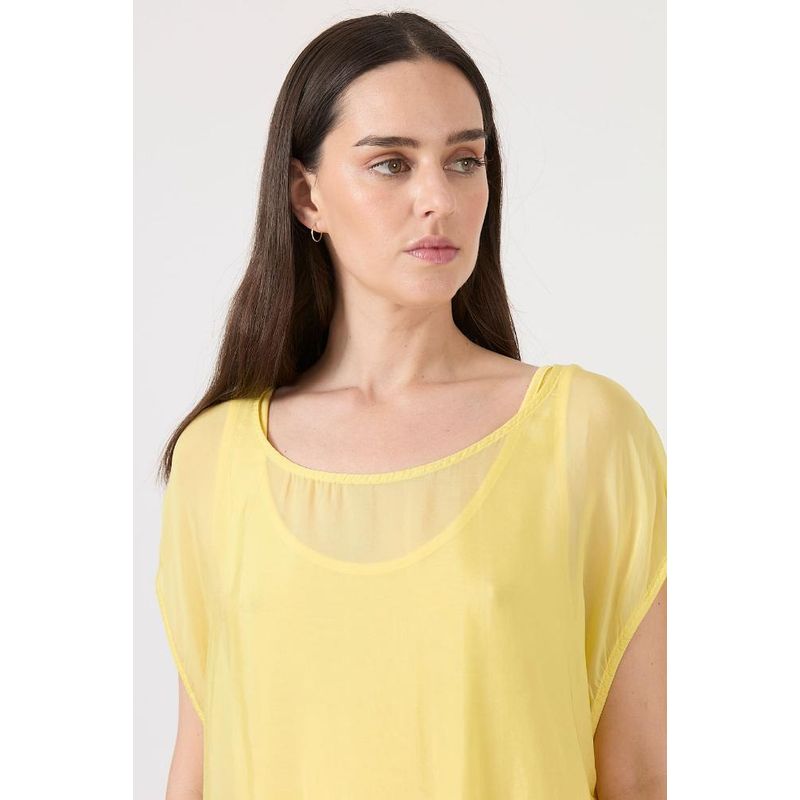 PRIVILEGE - Blusa con seda amarilla - Amarillo
