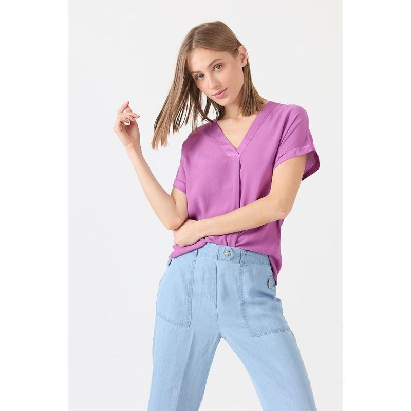 PRIVILEGE - Blusa morada manga corta PRIVILEGE - Morado