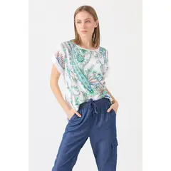 PRIVILEGE - Blusa celeste estampada - Celeste